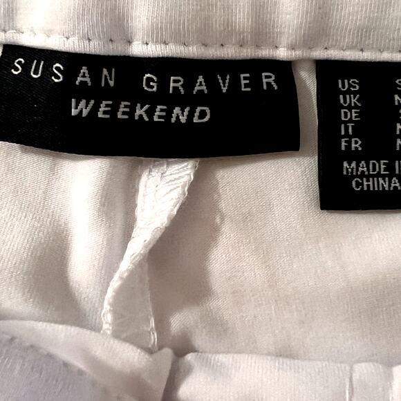Susan Graver White Pull On Ankle Pants Slim Stretch XS Minimalist Classic Fit - Picture 6 of 10